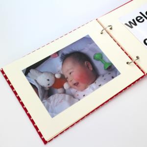 画像2: ペーパー台紙のミニアルバム　白の水玉  (2)